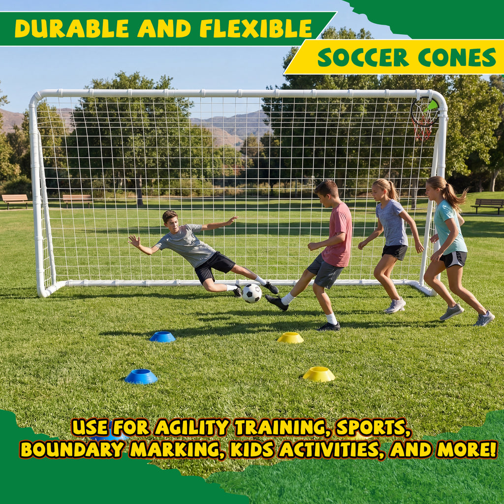 Mersco 12 x 6FT Portable Soccer Goals,Backyard Kids Soccer Net with High-Strength Nets,Soccer Durable Post for Adults Outdoor's Practice Training,Toddler Soccer Toddler Goal for Sports Games,White