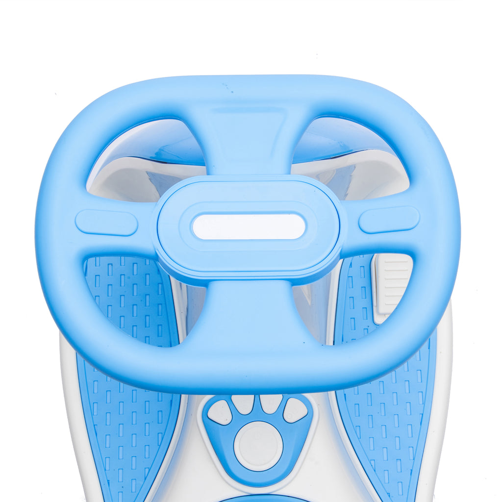 Cirui 12V Kids Electric Wiggle Car, 2-in-1 Swing Ride on Toy for Toddlers Aged 3-8,5MPH Max Speed,Triangular Stability Frame, Flashing Wheels,Bluetooth Music,Blue