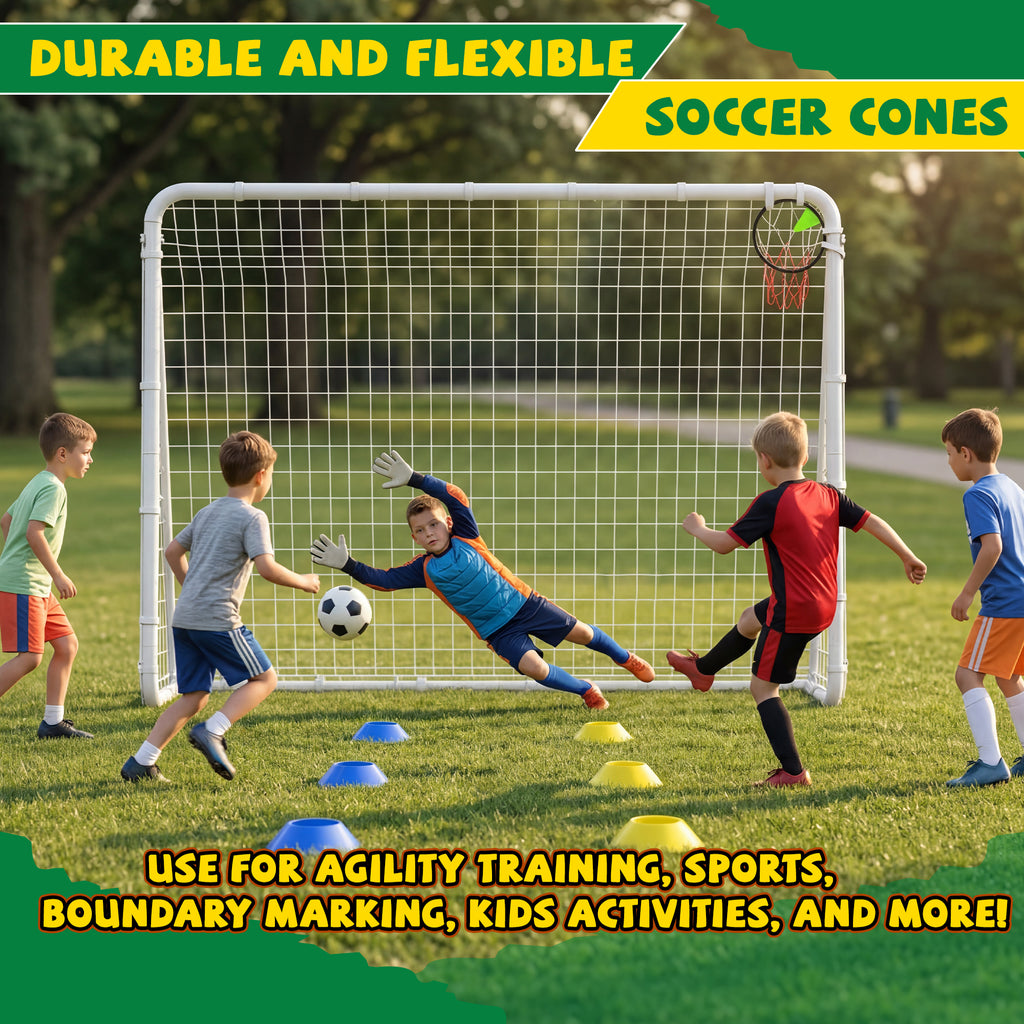 Mersco 8 x 6FT Portable Soccer Goals,Backyard Kids Soccer Net with High-Strength Nets,Soccer Durable Post for Adults Outdoor's Practice Training,Toddler Soccer Toddler Goal for Sports Games,White