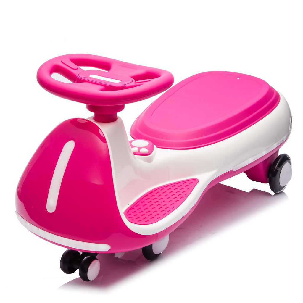Cirui 12V Kids Electric Wiggle Car, 2-in-1 Swing Ride on Toy for Toddlers Aged 3-8,5MPH Max Speed,Triangular Stability Frame, Flashing Wheels,Bluetooth Music,Red