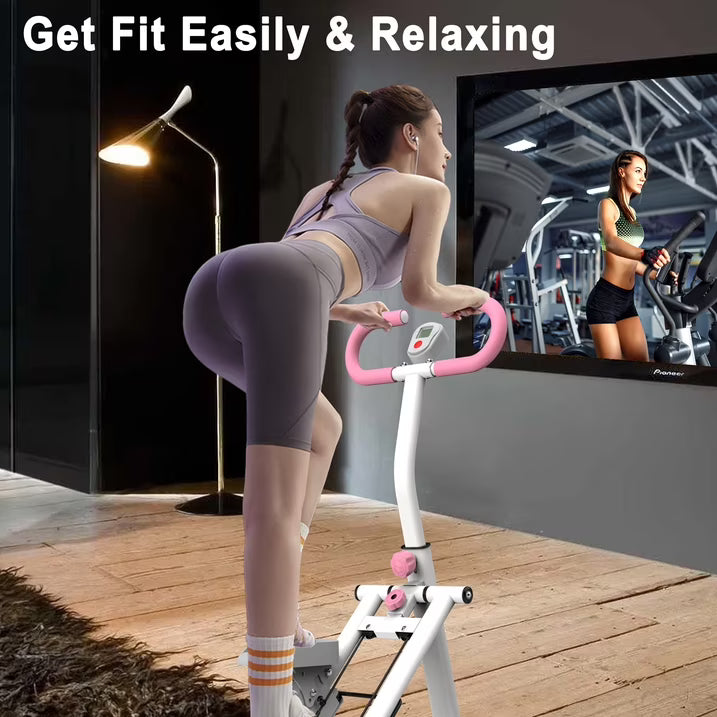 Kdymod Stair Stepper for Home with Adjustable Handlebar, Vertical Climber Workout Machine for Full-Body Exercise, Compact Foldable & Stable Frame ,Pink