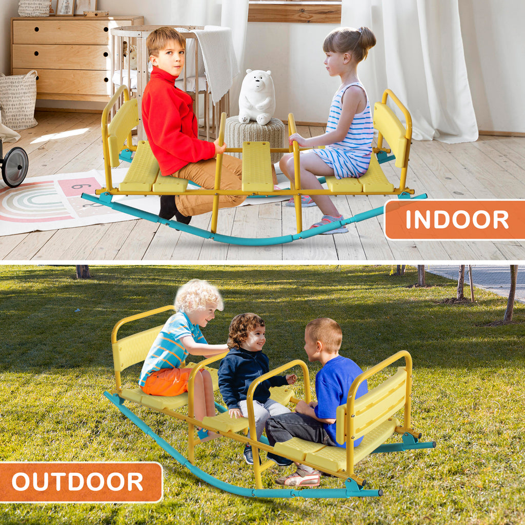 Mersco Kindergarten Children Outdoor Rocking Horse Outdoor Park Playground Equipment Double Or Triple Seesaw Swinging Fun
