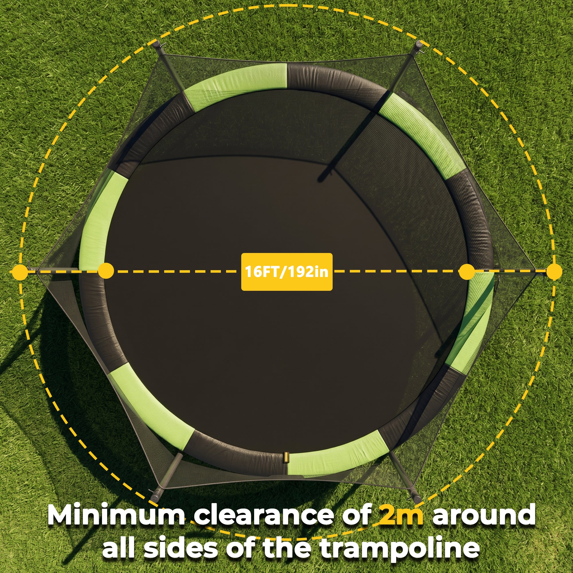 Mersco 16FT Trampoline PLAY Heavy Duty Outdoor Trampoline for Kids, Backyard Trampoline with Enclosure Net for Family Fun,Jumping Trampoline for Boys and Girls Birthday Gift,Green