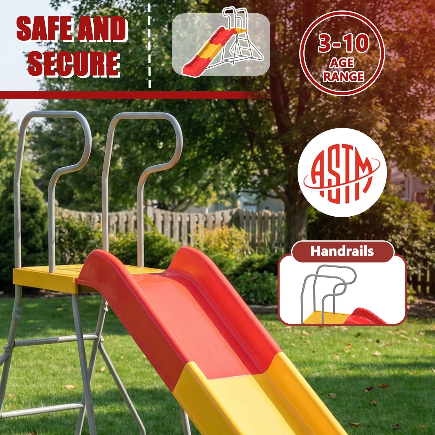 2-in-1 Kids Climbing Slide – For Ages 3-8, 76.4-Inch Smooth Slide Track, Anti-Slip Steps, Sturdy Construction, Easy Assembly, Indoor and Outdoor Backyard Fun