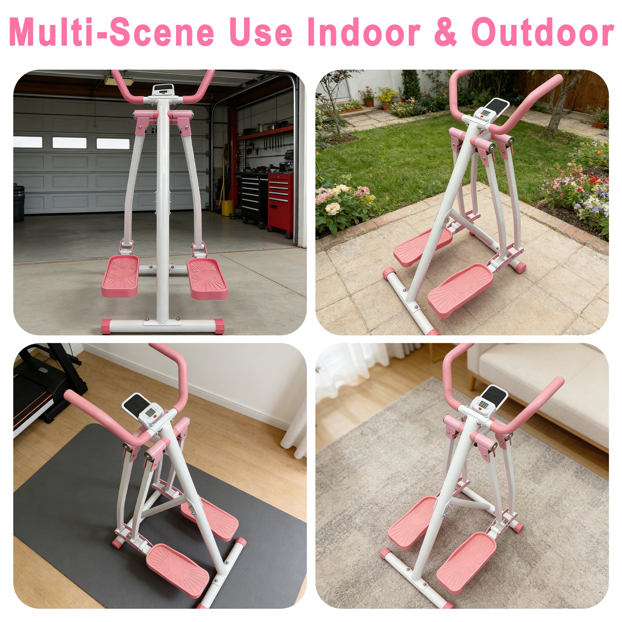 Kdymod Air Walking Elliptical Exercise Machine - Foldable Cardio Cross Trainer Glider for Full-Body Low-Impact Exercise with LCD Display Ideal for Home Gym