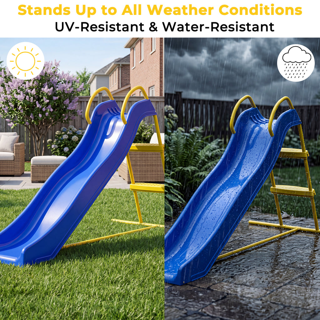 Mersco Kid Outdoor Indoor Slide,Water Slides for Backyard with Water Pipe & 5 Anchors,Playground Freestanding Slide Equipment for Boys and Girls Birthday Gifts,Red