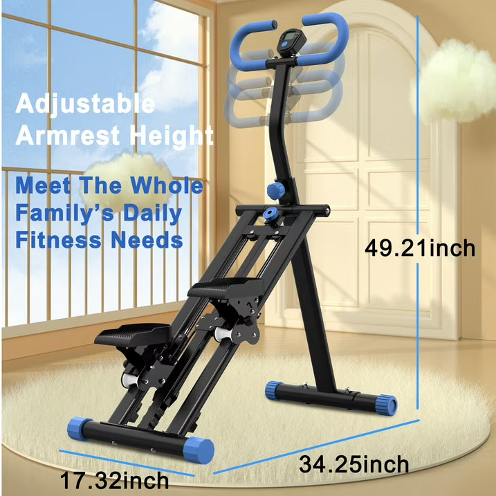 Kdymod Stair Stepper with Resistance for Home,Vertical Climber Cardio Machine for Full-Body Exercise,Folding Stair Climber Fitness Equipment with Stable Frame Adjustable Handlebar,Black