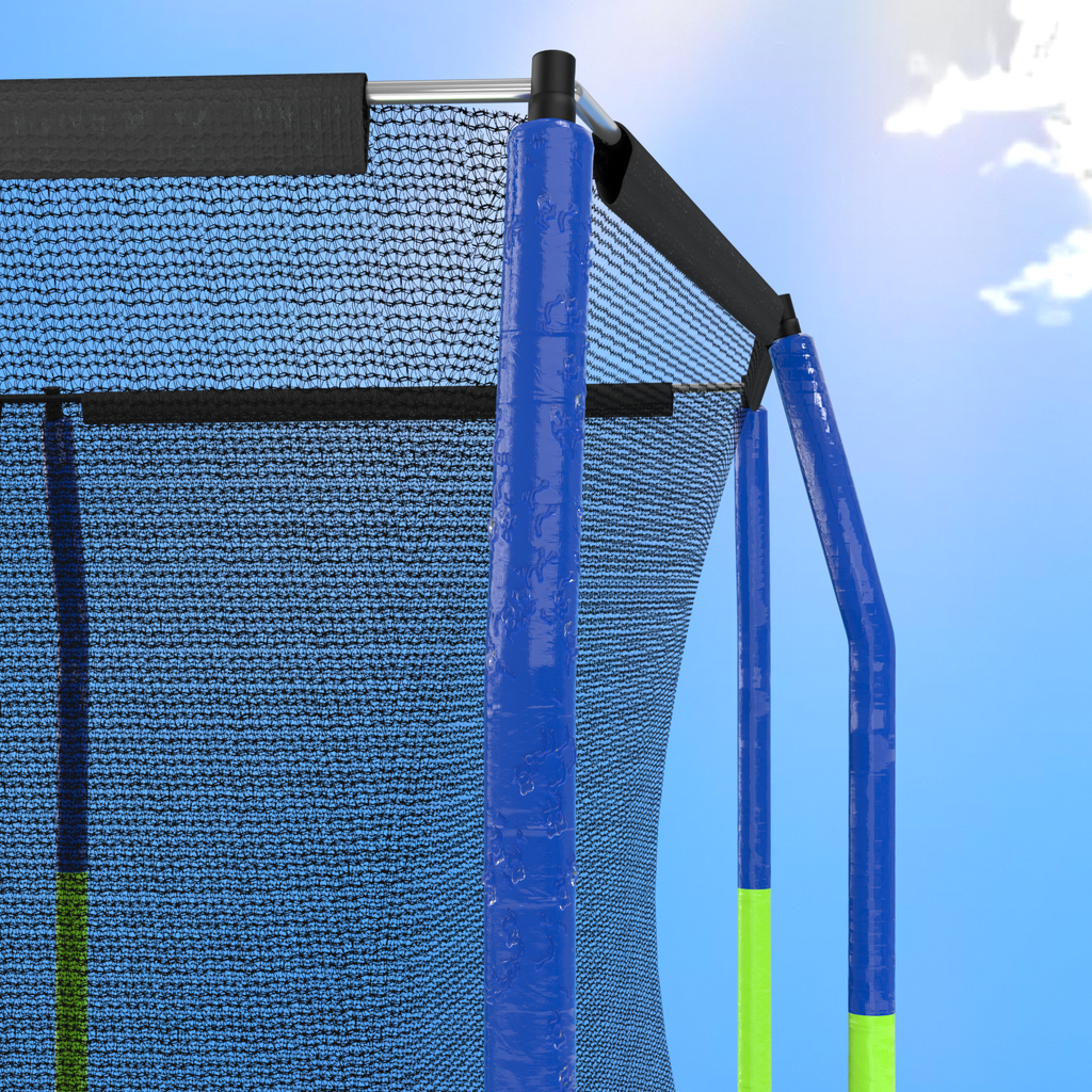 Mersco 10x17ft Large Rectangle Trampoline with Enclosure Net,Outdoor JumpingTrampoline with ladder for Kids and Adults,Birthday Party Gifts for Boys and Girls,Green and Blue