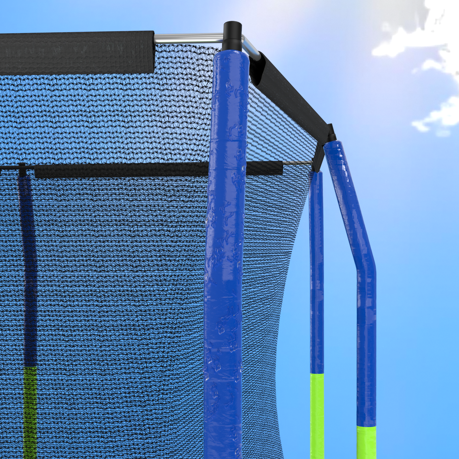 Mersco 10x17ft Large Rectangle Trampoline with Enclosure Net,Outdoor JumpingTrampoline with ladder for Kids and Adults,Birthday Party Gifts for Boys and Girls,Green and Blue
