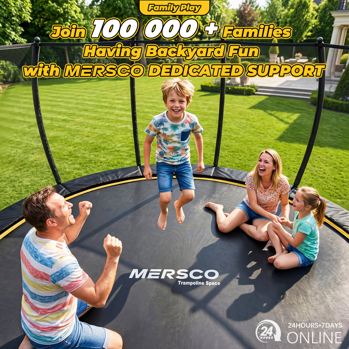 Kdymod Trampoline for Kids and Adults, 15 FT Backyard Recreational Trampoline with Enclosure Net and Ladder, Heavy Duty Rust-Resistant Steel Frame, No Gap Design, Gift for Kids Adults