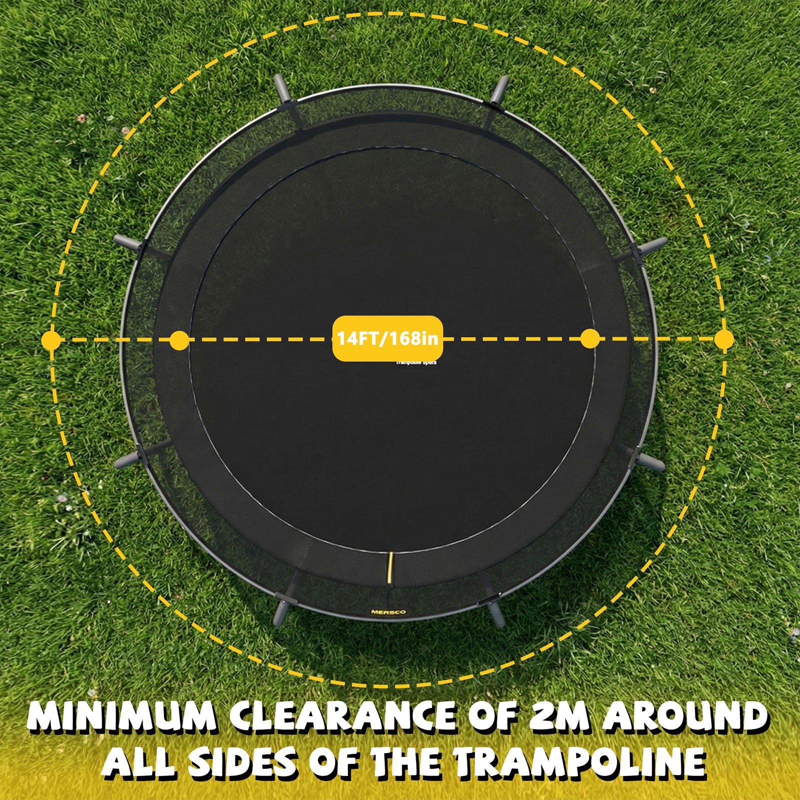 Mersco 14ft Trampoline for Kids and Adults,Pumpkin Outdoor Trampoline with Enclosure and Net,Jumping Trampoline SPACE for Boys and Girls Birthday Gifts,Black