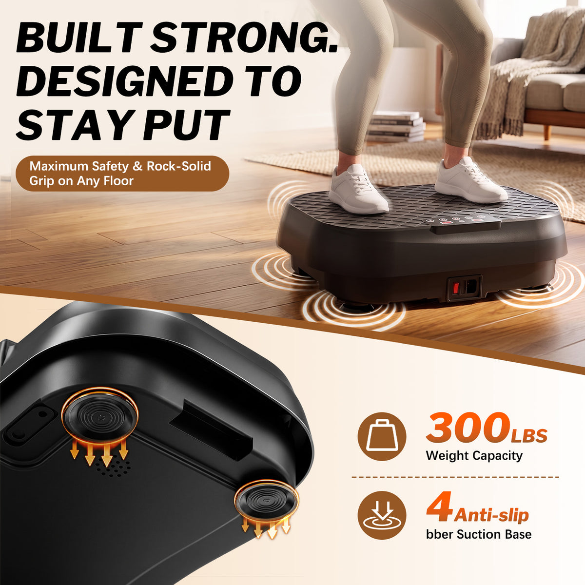 Kdymod Vibration Plate Exercise Machine & Whole Body Shake Plate, Workout Machine with Remote Control & Adjustable Settings, Versatile for Home Fitness, Black