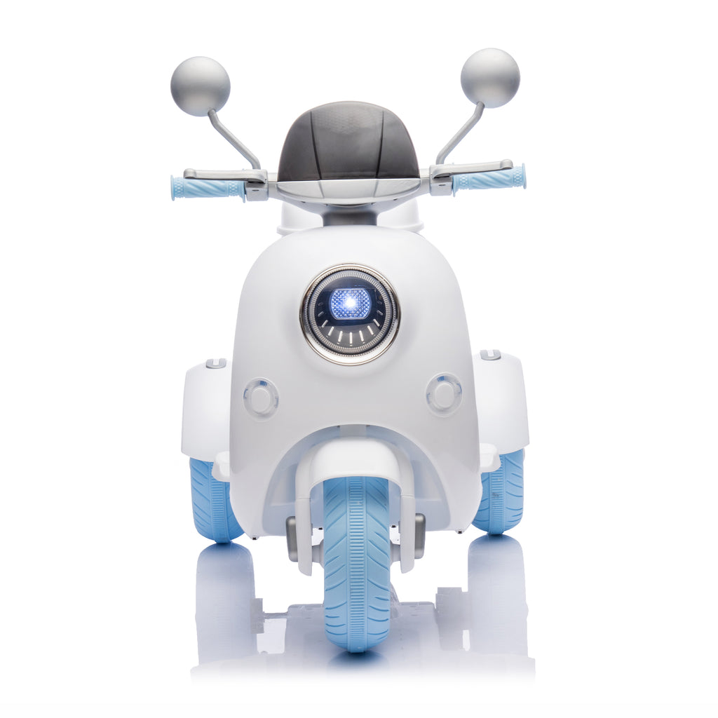 Cirui 2 Seater 12V Kids Motorcycle,3 Wheel Ride Dual Motorcycle,Toy 12V Electric Motorcycle with Front LED Light/USB/Storage Box,Blue