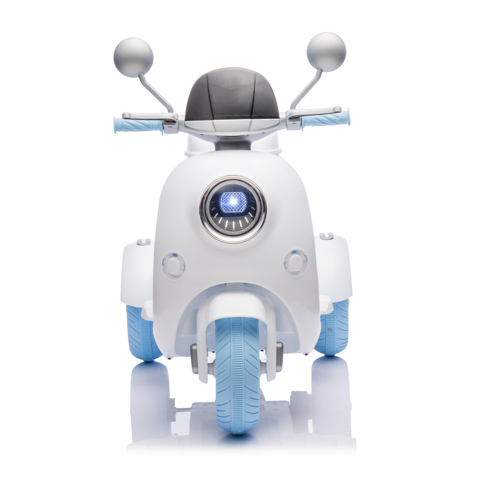 Cirui 2 Seater 12V Kids Motorcycle,3 Wheel Ride Dual Motorcycle,Toy 12V Electric Motorcycle with Front LED Light/USB/Storage Box,Blue