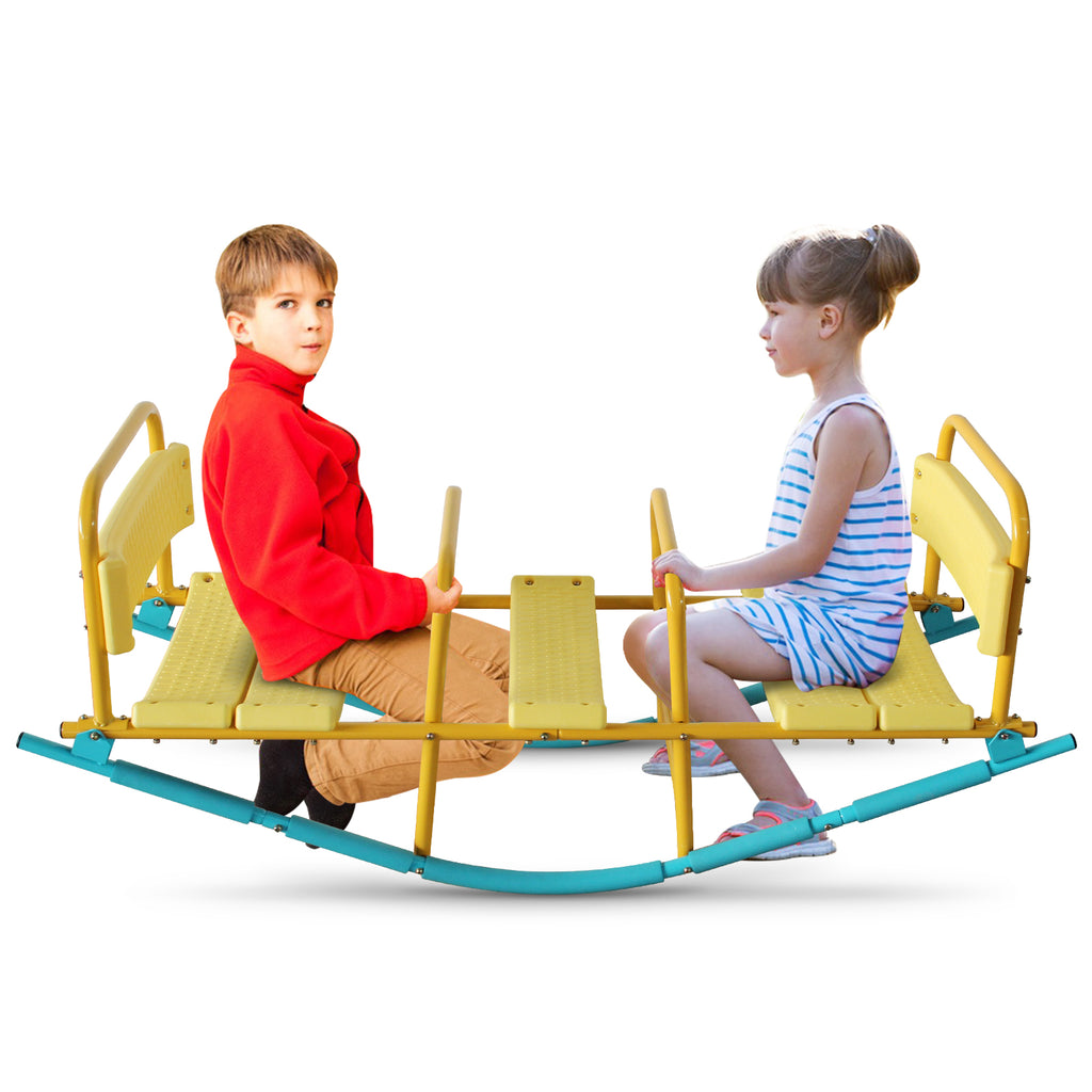 Mersco Kindergarten Children Outdoor Rocking Horse Outdoor Park Playground Equipment Double Or Triple Seesaw Swinging Fun