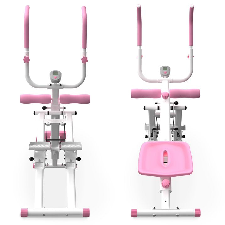 Kdymod 2 In 1 Stair Stepper & Ab Workout Machine,Multifunction Full Body Exercise Equipment,Stair Stepper Exercise Ab Machine for Home Gym,Pink