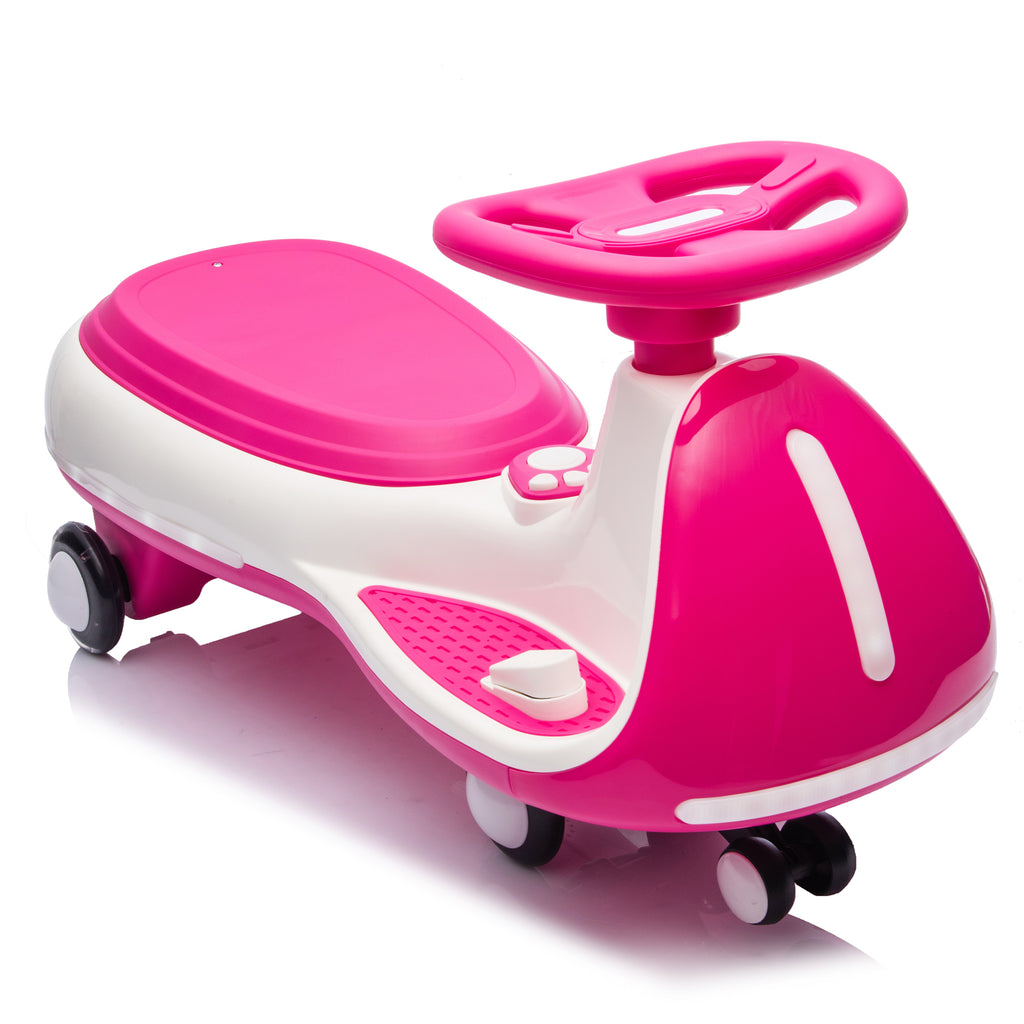 Cirui 12V Kids Electric Wiggle Car, 2-in-1 Swing Ride on Toy for Toddlers Aged 3-8,5MPH Max Speed,Triangular Stability Frame, Flashing Wheels,Bluetooth Music,Red