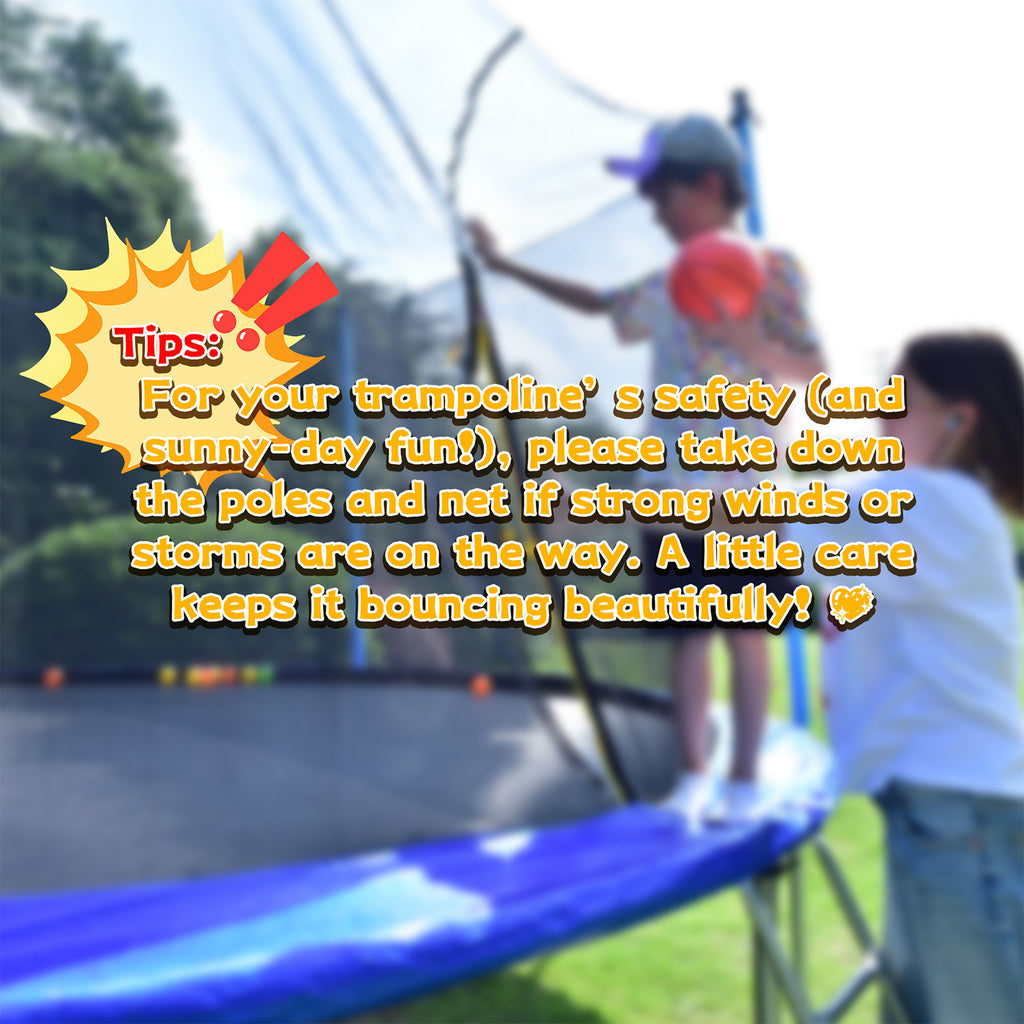 Mersco 10ft Trampoline for Kids,Outdoor Trampoline with Enclosure,Basketball Hoop and Ladder,Upright-Poled Backyard Trampoline PLAY for Family Fun,Jumping Trampoline fo Birthday Gifts,Blue