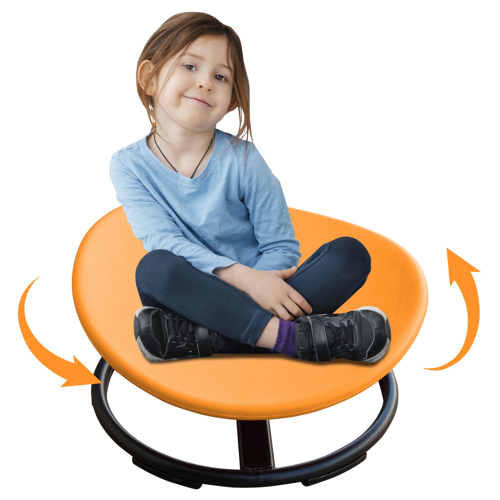 Cirui 360° Swivel Sensory Spin Chair for Kid with Autism, Sensory Spinning Chair, CKids Sensory Toy Chair with Non Slip Spinning Seat,Toddler Sit for Coordination Balance Focus Training,Orange