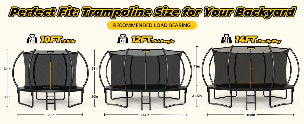 Kdymod Trampoline for 3-4 Kids, 10 FT Backyard Recreational Trampoline with Enclosure Net and Ladder, Heavy Duty Rust-Resistant Steel Frame, No Gap Design, Gift for Kids Adults
