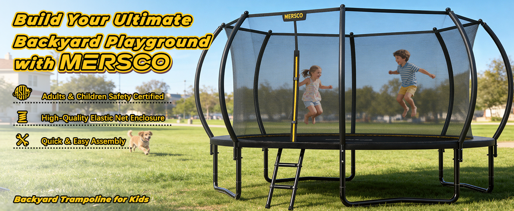 Kdymod Trampoline for 7-9 Kids and Adults, 14 FT Backyard Recreational Trampoline with Enclosure Net and Ladder, Heavy Duty Rust-Resistant Steel Frame, No Gap Design, Gift for Kids Adults