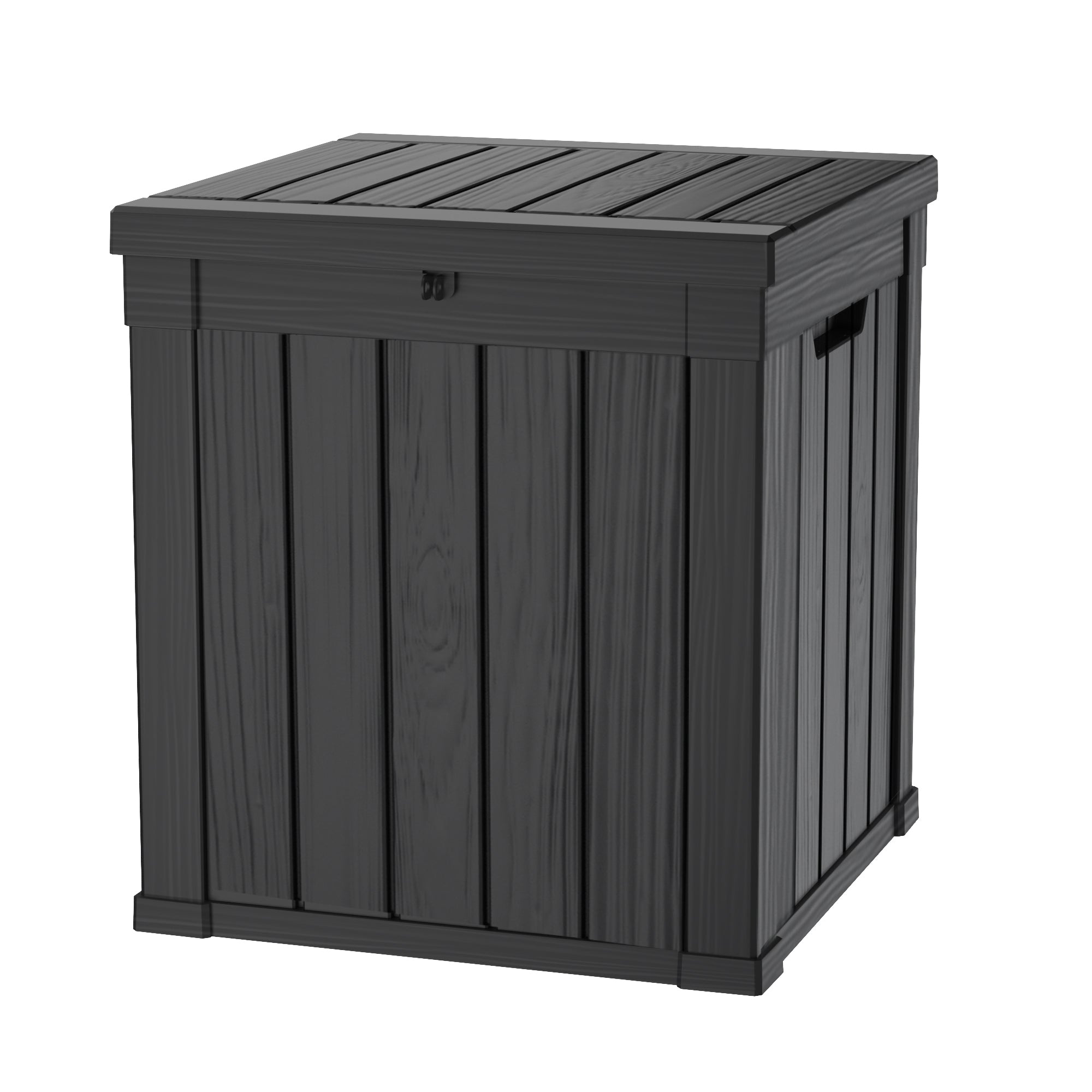 CIRUI 50 Gallon Double-Wall Resin Deck Box,Lockable Waterproof Outdoor Storage Box, 515lbs Capacity and Doubles as Seating for Patio Furniture,Garden Tools, Pool Accessories (Black)