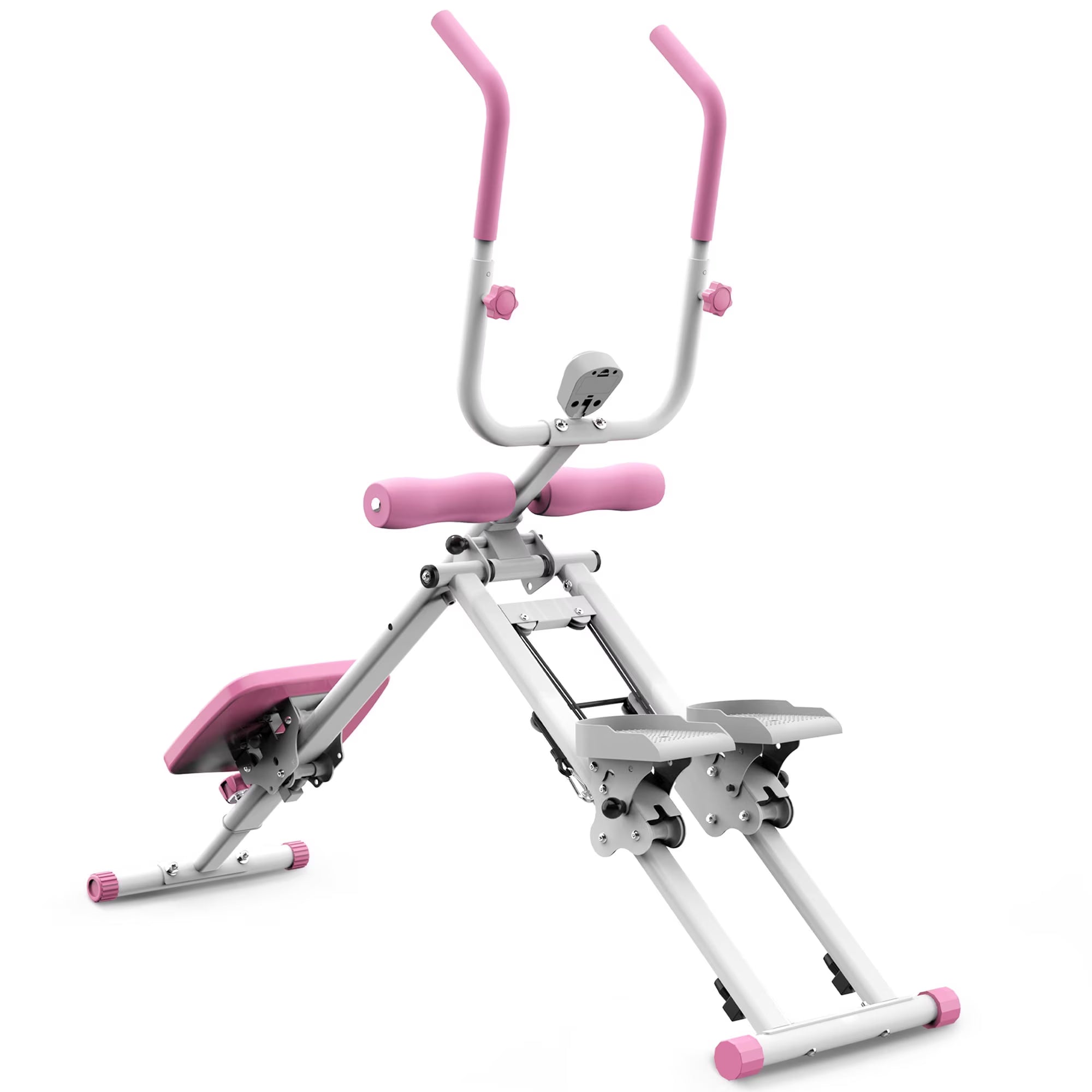 Kdymod 2 In 1 Stair Stepper & Ab Workout Machine,Multifunction Full Body Exercise Equipment,Stair Stepper Exercise Ab Machine for Home Gym,Pink