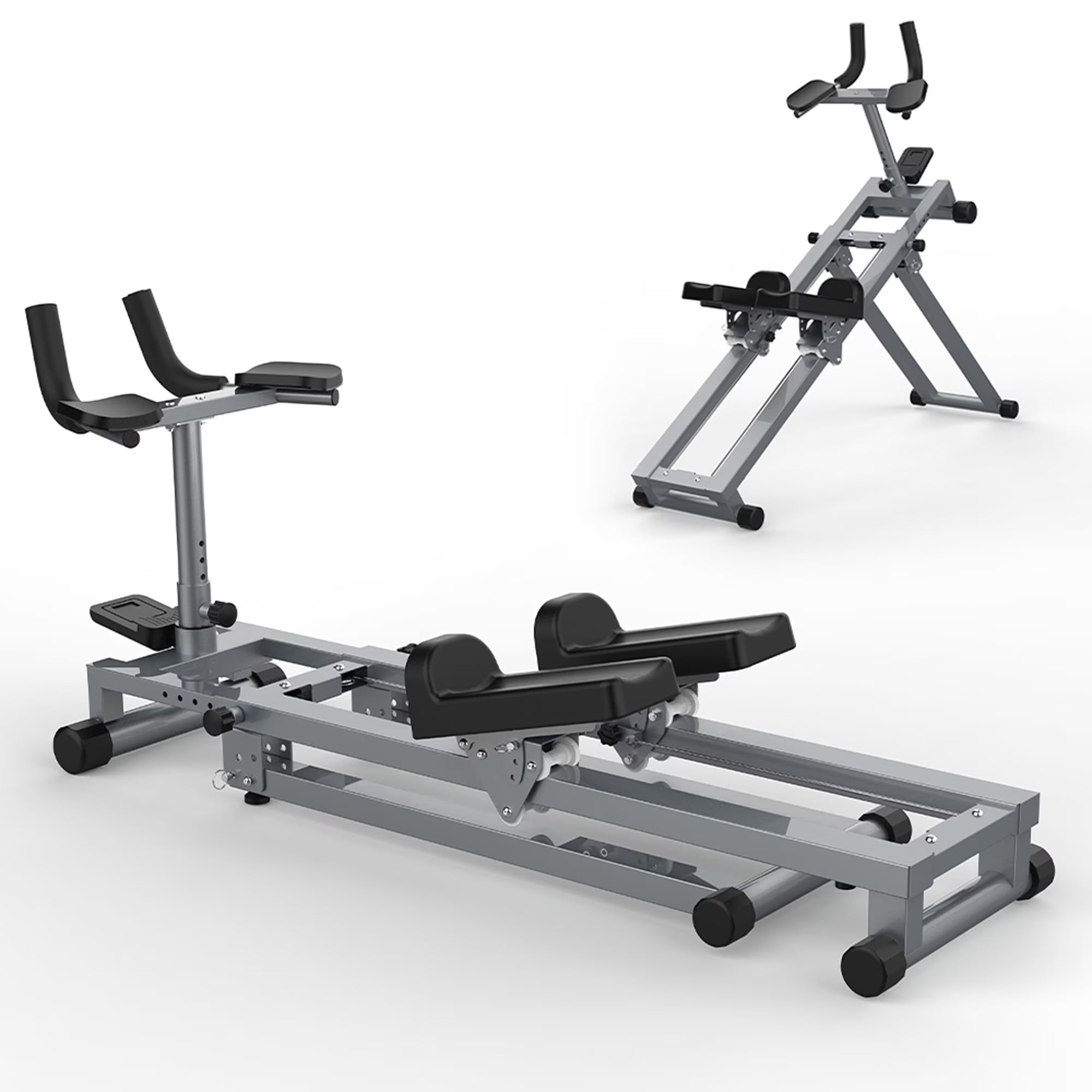 Kdymod 3-in-1 Spine Twist Stretcher & Stair Stepper & Waist Trainer, Adjustable Back Stretcher Machine for Lower Back Exercise, Core Activation & Full-Body Home Workout,Gray