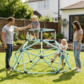 Kdymod 6ft Climbing Dome with Top for Kids Ages 3-8, Indoor/Outdoor Jungle Gym Playset, Dual Safety-Lock Geometric Climber, Easy Assembly Backyard Playground Equipment, Blue.