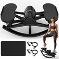 Kdymod Lateral Stepper for Exercise-Rocking Stepper Machine with Resistance Bands & Anti-Slip Mat and LCD Monitor, Professional Stair Stepper for Home Workout,Black