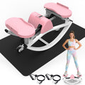 Kdymod Lateral Stepper for Exercise-Rocking Stepper Machine with Resistance Bands & Anti-Slip Mat and LCD Monitor, Professional Stair Stepper for Home Workout,Pink