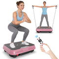 Kdymod Vibration Plate Exercise Machine with Resistance Bands,Whole Body Workout Vibration Platform with Remote Control,Quiet Exercise Equipment Workout Machine for Home Office,Rose Red