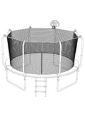 12FT Outdoor Trampoline With Safety Enclosure(FOB) - MERSCO SPORTS