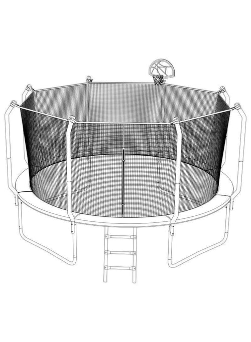 12FT Outdoor Trampoline With Safety Enclosure(FOB) - MERSCO SPORTS