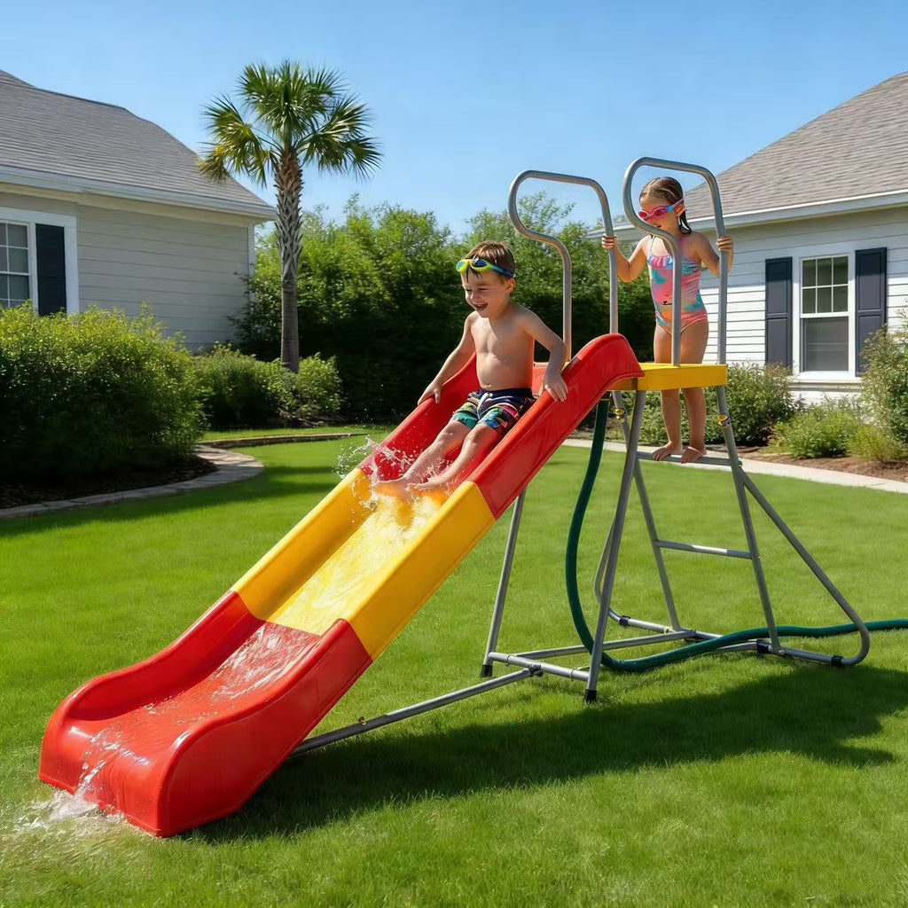 Kdymod 6.4FT Slide for Kids,Playground Equipment with Climbing Ladder, Water Slide for Kids Backyard,Gift for Boys, Girls,Ages 3-8