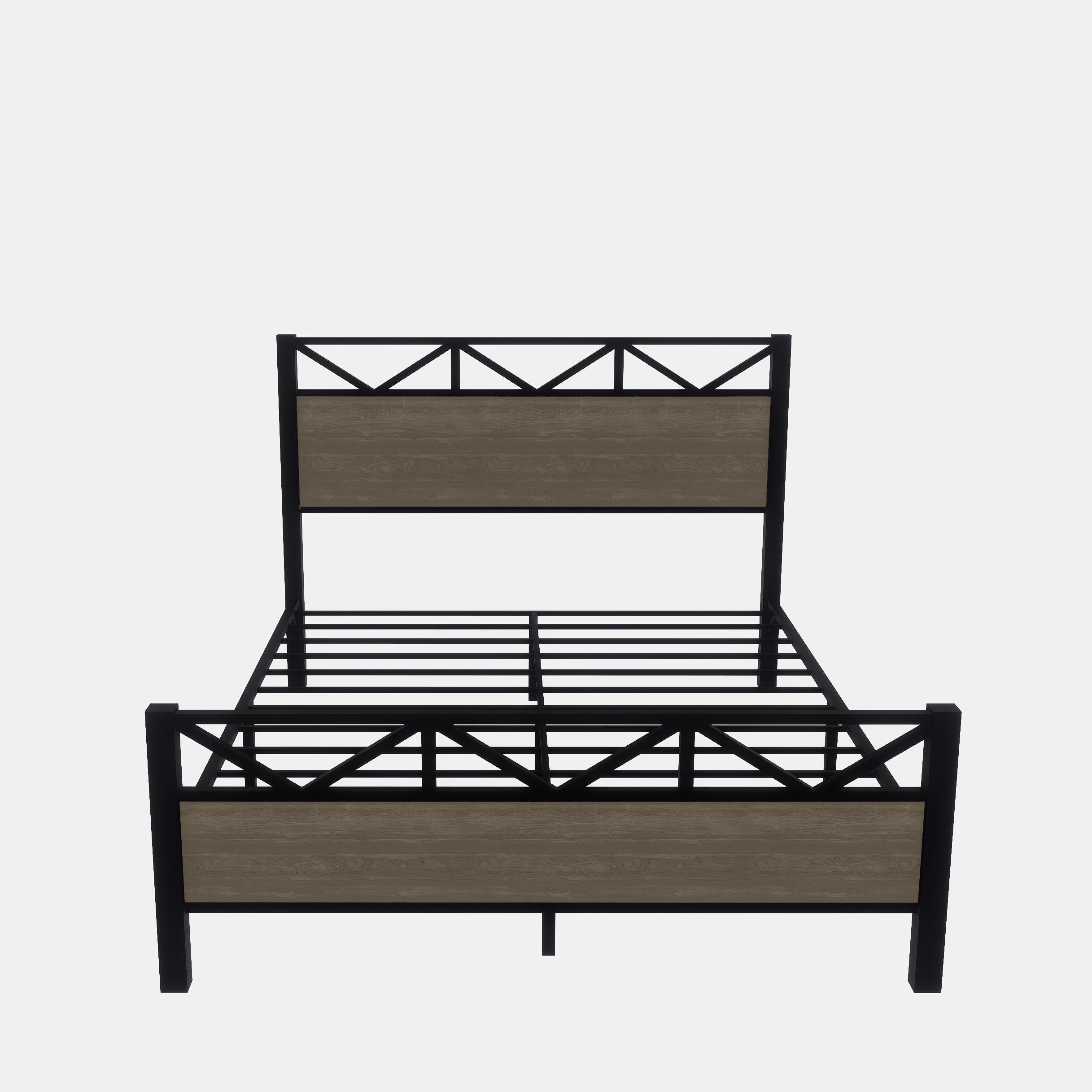 Uiowio Full Size Metal Bed Frame with Headboard and Footboard, No Box Spring Needed, Noise-Free & Sturdy, Easy Assembly
