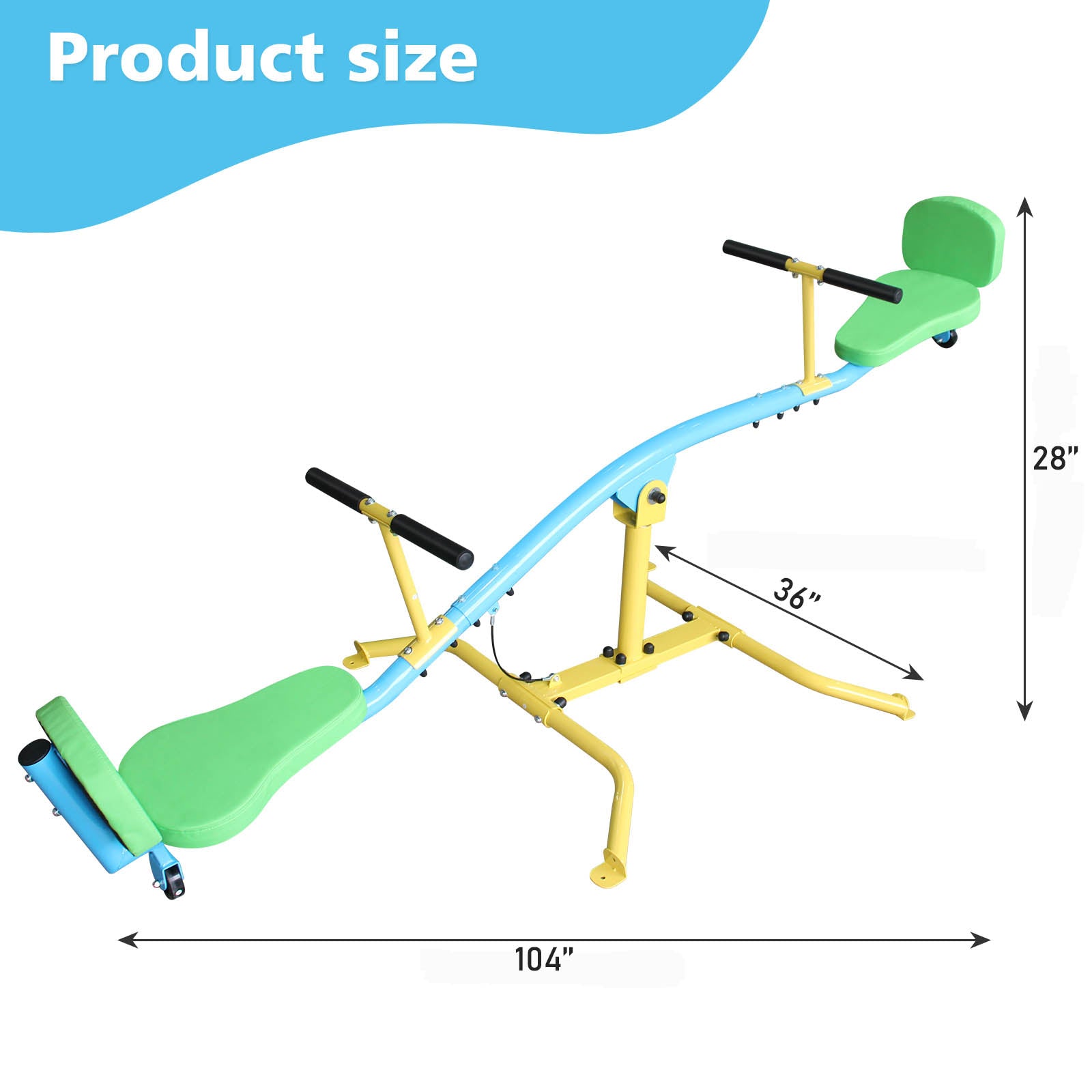 Mersco Kids seesaw double person 360° rotating seesaw with backrest indoor and outdoor playground double person rocking horse kindergarten toys