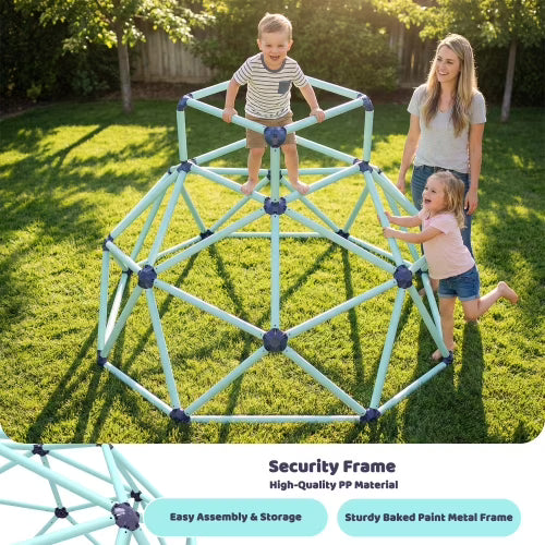 Kdymod 6ft Climbing Dome with Top for Kids Ages 3-8, Indoor/Outdoor Jungle Gym Playset, Dual Safety-Lock Geometric Climber, Easy Assembly Backyard Playground Equipment, Blue.