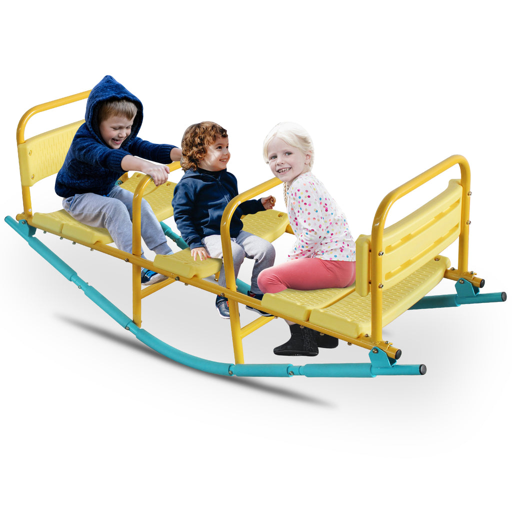 Mersco Kindergarten Children Outdoor Rocking Horse Outdoor Park Playground Equipment Double Or Triple Seesaw Swinging Fun