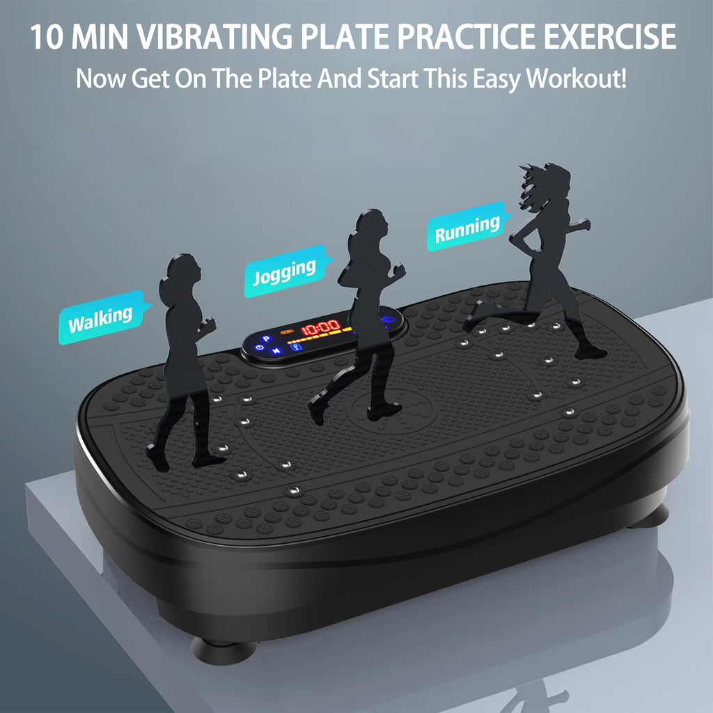 Kdymod Vibration Plate Exercise Machine & Whole Body Shake Plate, Workout Machine with Remote Control & Adjustable Settings, Versatile for Home Fitness, Black
