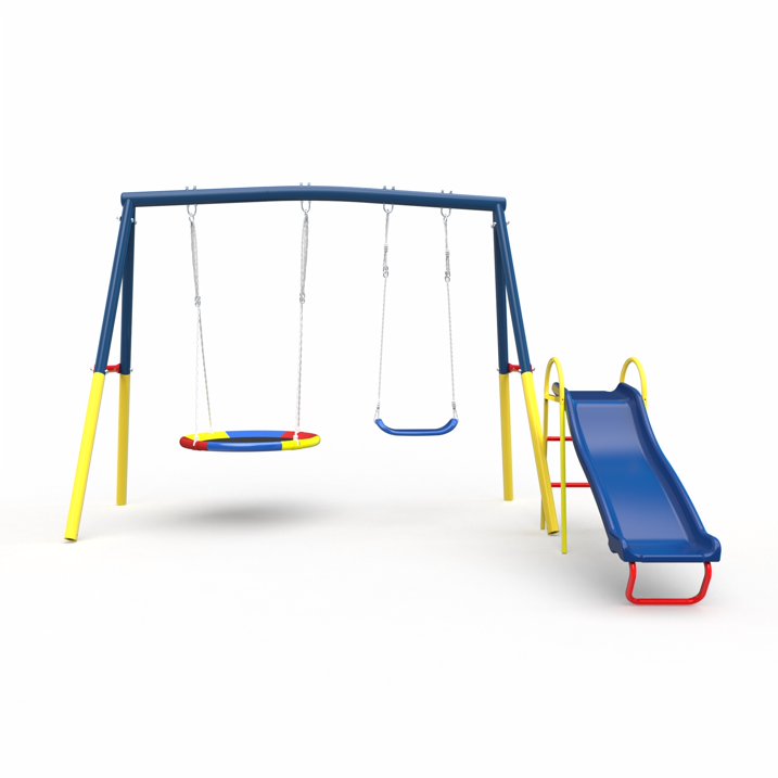 Kdymod 3 in 1 Swing Set Outdoor,Swing Sets for Backyard with Kids,Durable and Easy To Assemble,Suitable for Any Outdoor Space,Blue