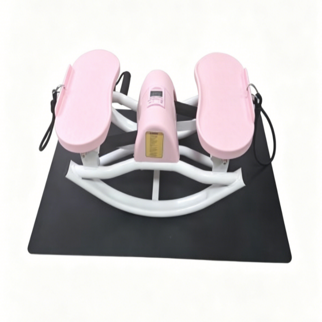 Kdymod Lateral Rocking Fitness Stepper, Low Impact Portable Exercise Stepper, Workout Machine, Rock Stepper Machine with Digital Monitor & Resistance Bands,Pink