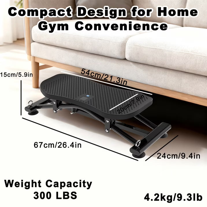 Kdymod Sliding Ski Simulator with Resistance Bands, Indoor Skiing Fitness Equipment for Home Gym, Non-Slip Base & Full-Body Cardio Training Machine for Core, Leg & Arm Workout, Black