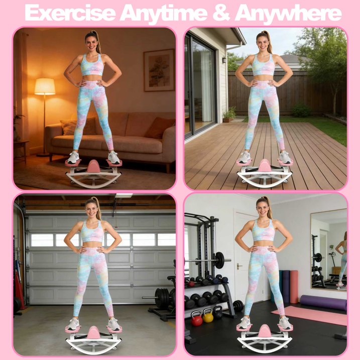 Kdymod Lateral Stepper for Exercise-Rocking Stepper Machine with Resistance Bands & Anti-Slip Mat and LCD Monitor, Professional Stair Stepper for Home Workout,Pink