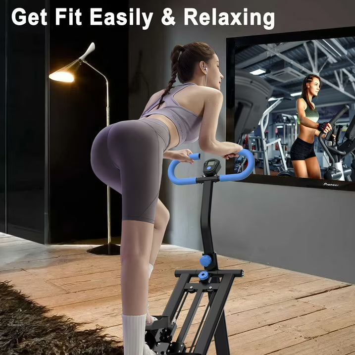 Kdymod Stair Stepper with Resistance for Home,Vertical Climber Cardio Machine for Full-Body Exercise,Folding Stair Climber Fitness Equipment with Stable Frame Adjustable Handlebar,Black