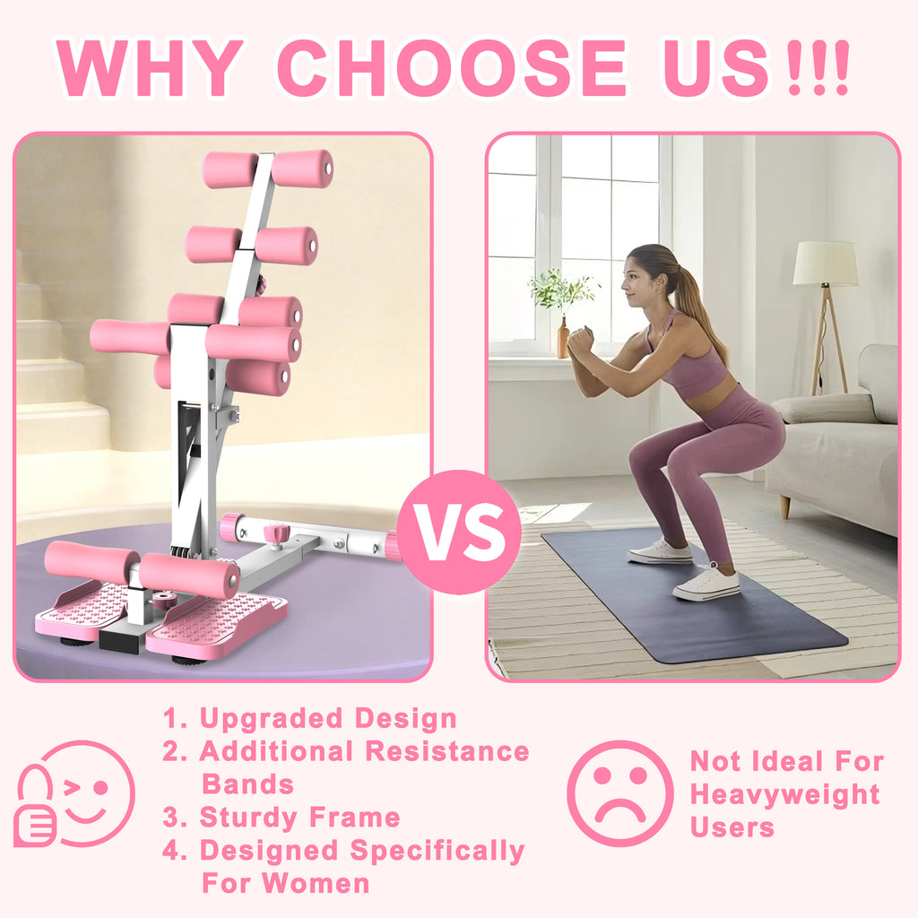 Kdymod Deep Squat Machine, Adjustable Squat Machine for Women with Resistance Bands ，Glute Machine Assist Trainer for Core & Legs Workout Ideal for Home Gym, Apartment & Office