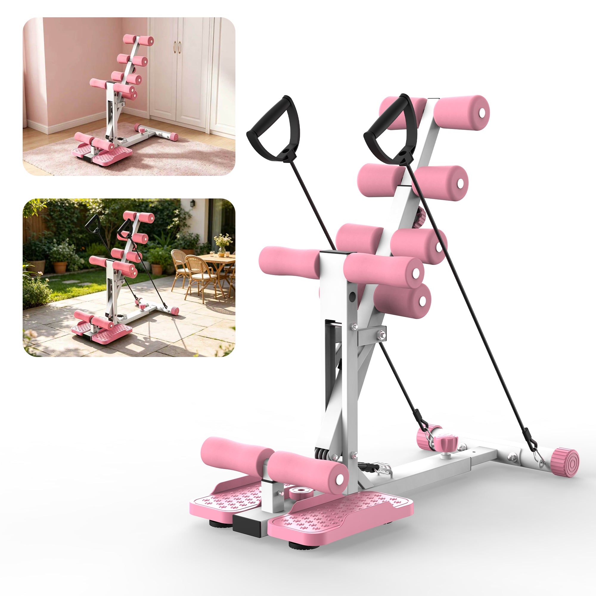 Kdymod Deep Squat Machine, Adjustable Squat Machine for Women with Resistance Bands ，Glute Machine Assist Trainer for Core & Legs Workout Ideal for Home Gym, Apartment & Office